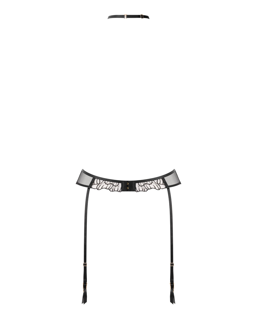 Amarosa Suspender Harness with Detachable Collar Black