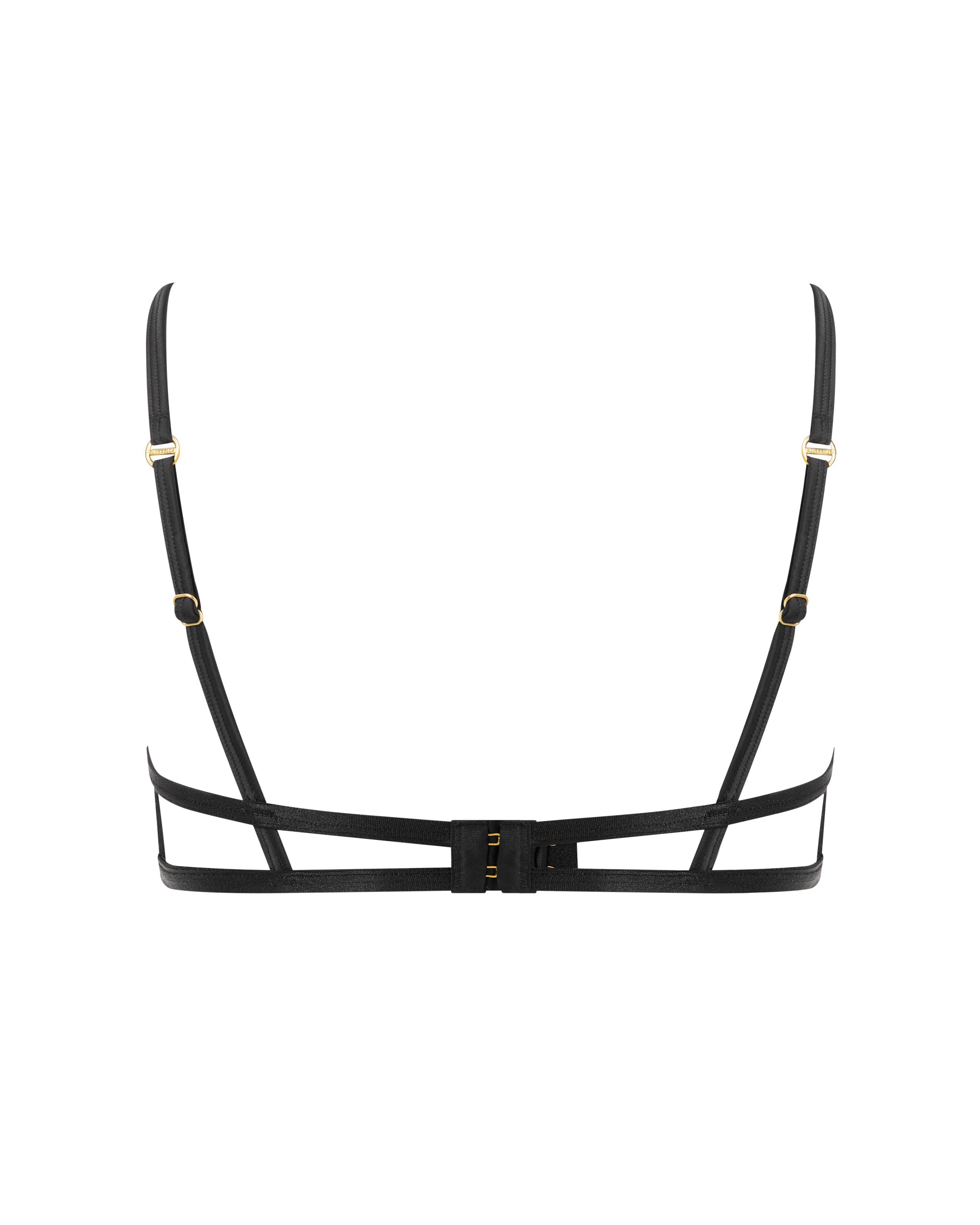 Gia Open Heart Bra Black