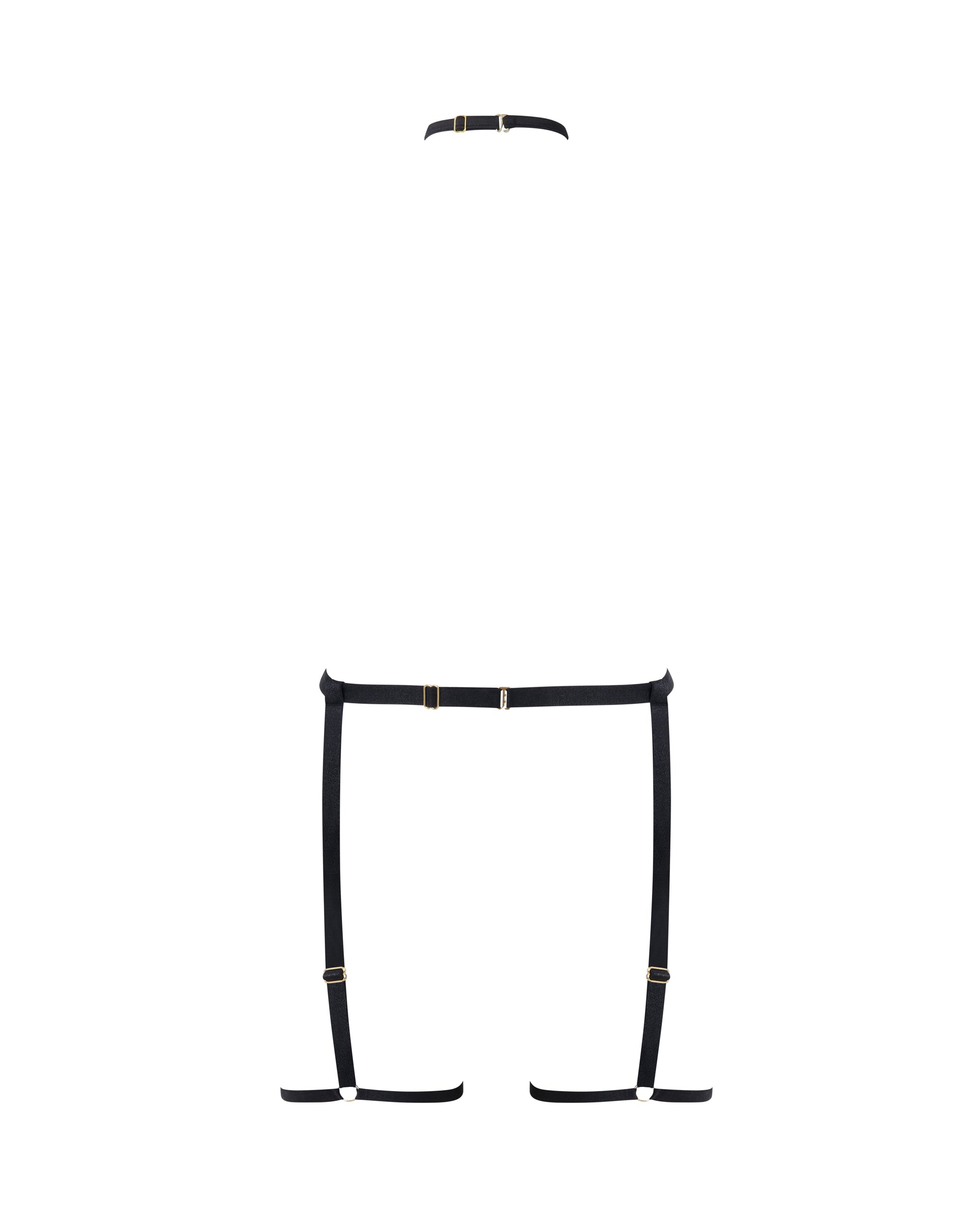 Suri Thigh Harness with Collar Black